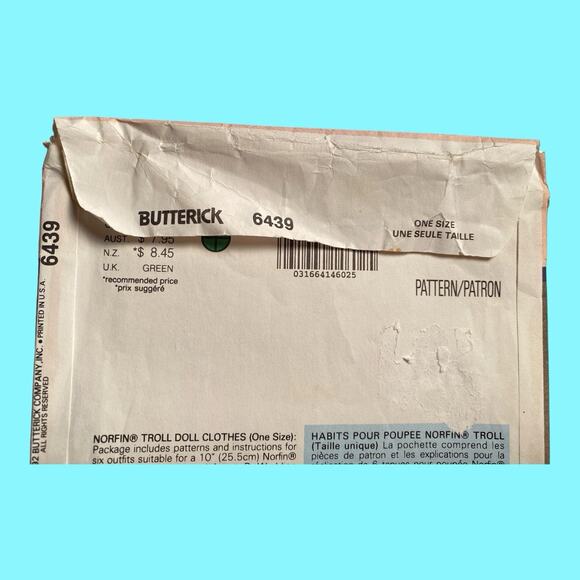 Vtg Norfin Troll Doll Clothes Butterick Pattern #6439 Bride Groom 6 Outfits - Picture 5 of 13